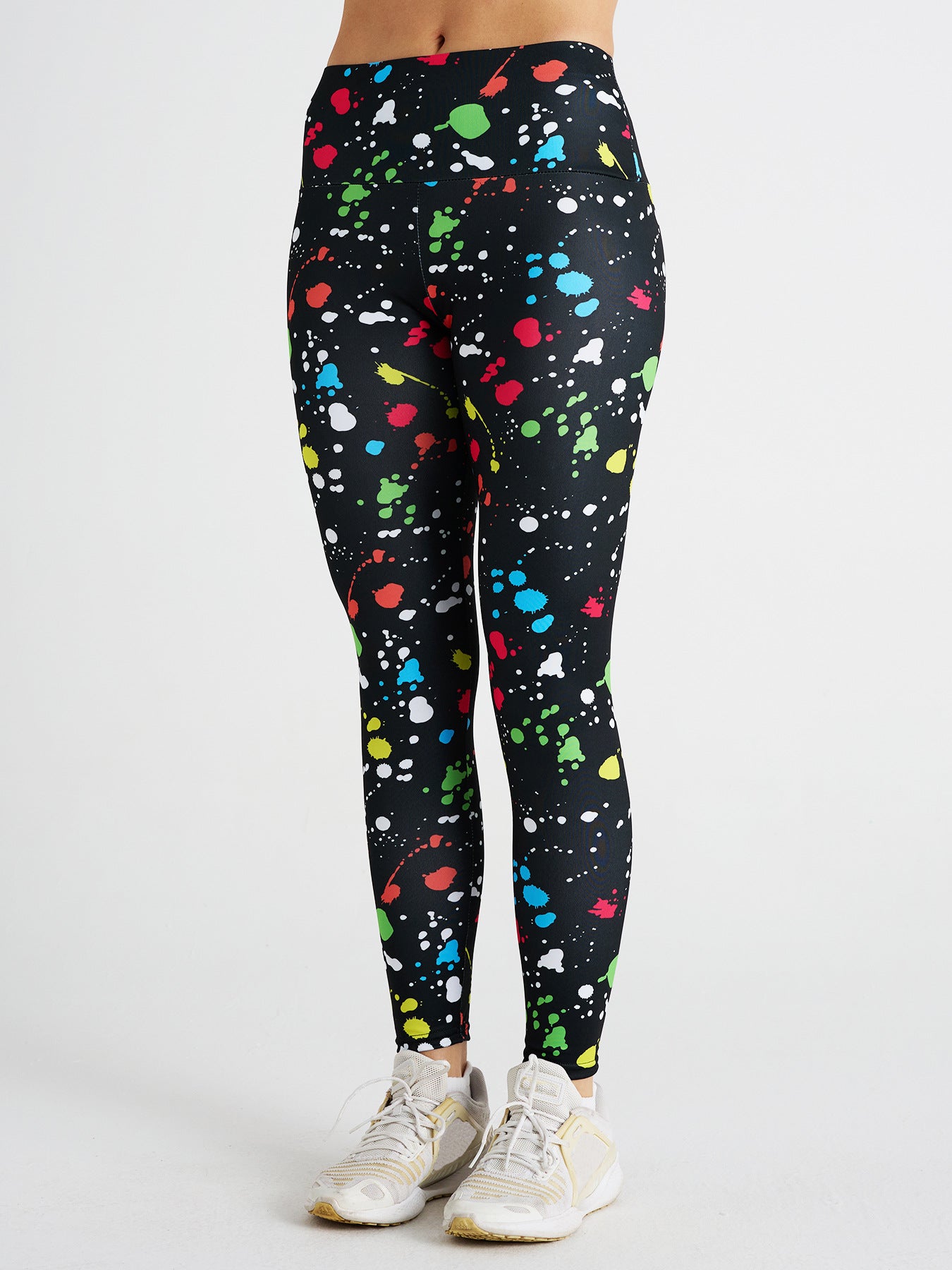 Polka Dot Graffiti Print High Waist Sports Fitness Yoga Pants