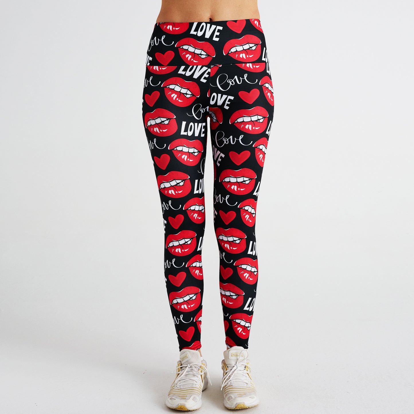 LoveSexy Lip Print High Waist Sports Fitness Yoga Pants