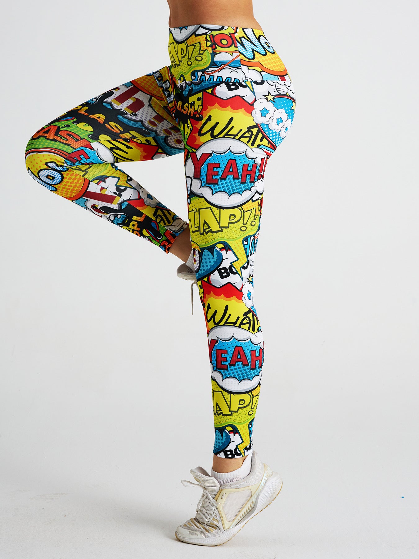 Cartoon Digital Print High Waist Sports Fitness Yoga Pants