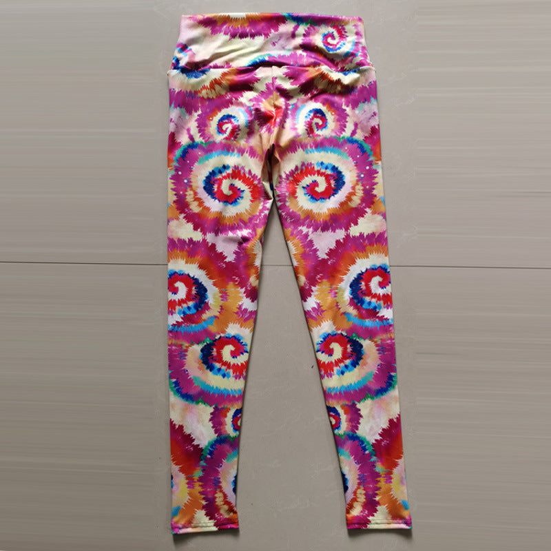 Tie Dye Printed High Waist Sports Fitness Yoga Pants