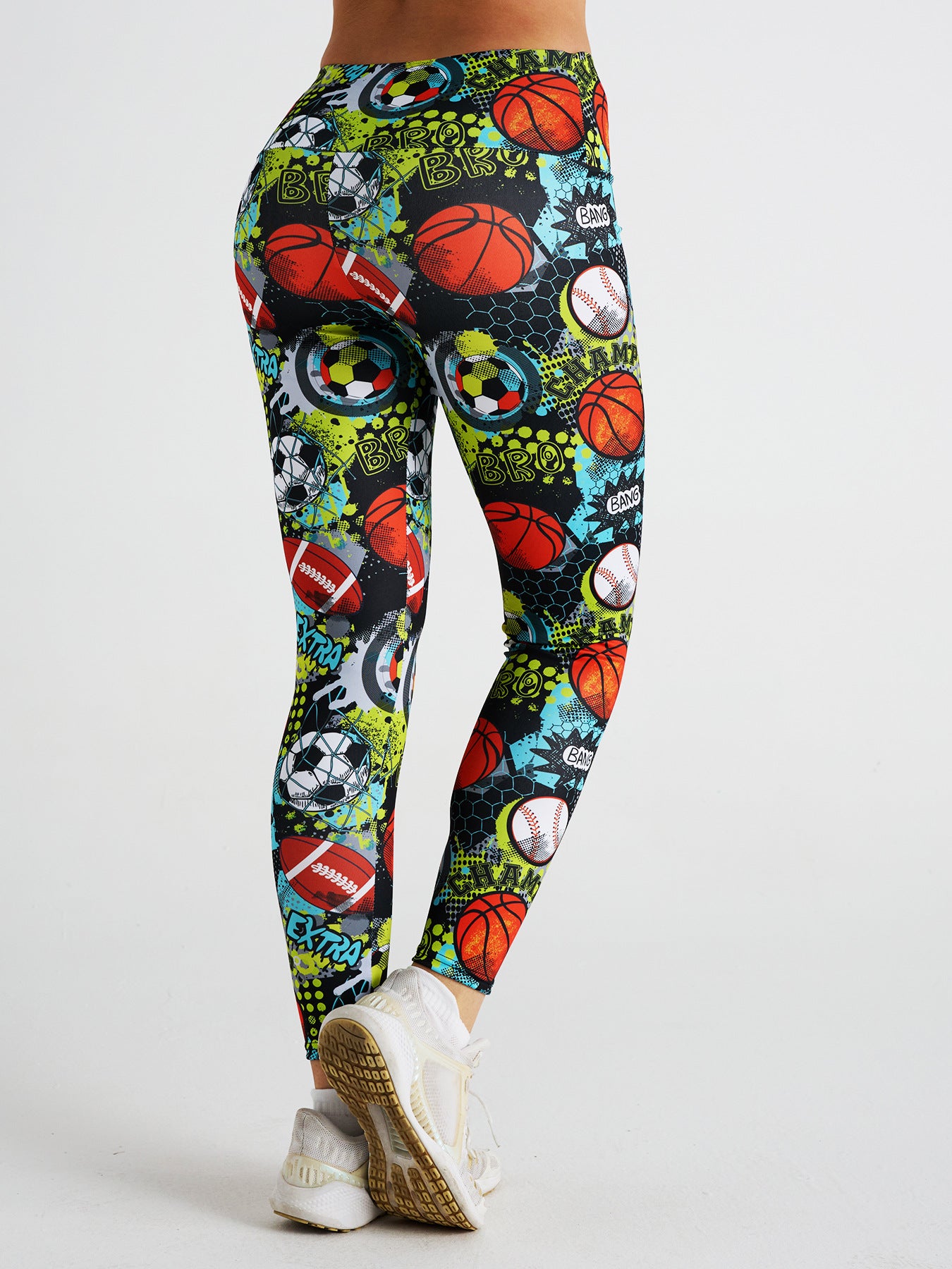 Football and Rugby Printed High Waist Sports Fitness Yoga Pants