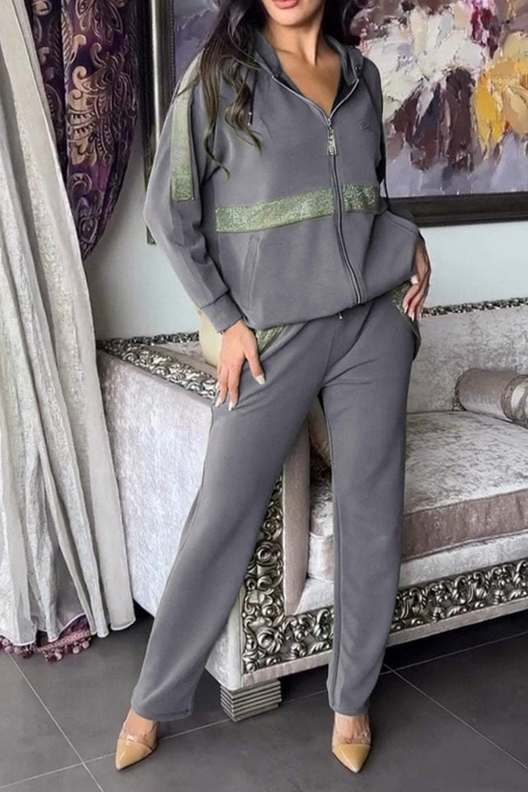 Comfortable Casual Long-sleeved Trousers Sweatshirt Trousers Two-piece Suit