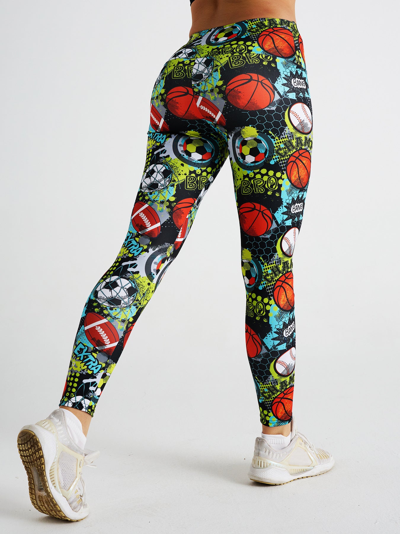 Football and Rugby Printed High Waist Sports Fitness Yoga Pants