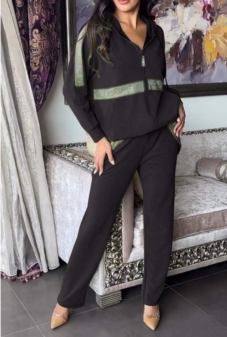 Comfortable Casual Long-sleeved Trousers Sweatshirt Trousers Two-piece Suit