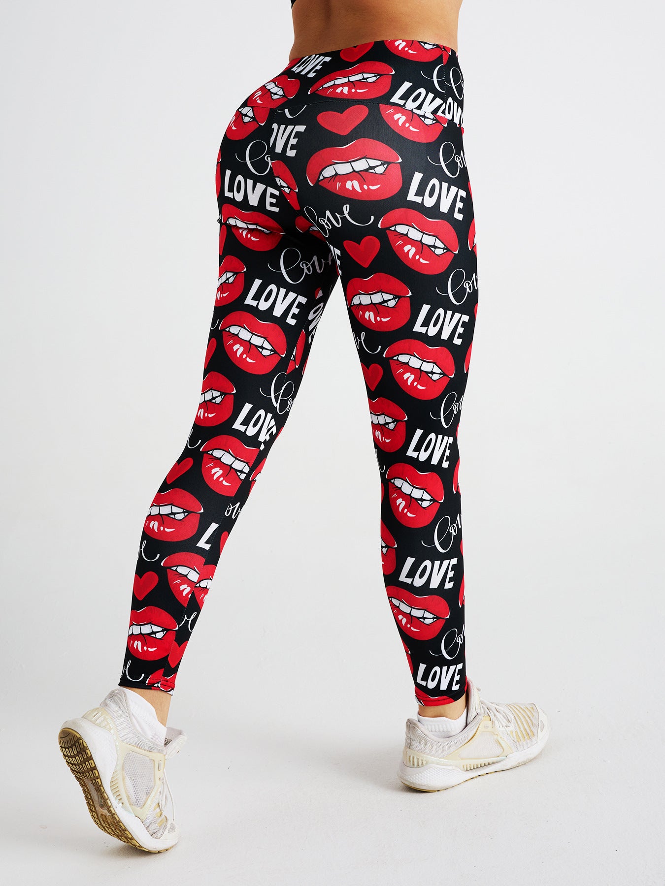 LoveSexy Lip Print High Waist Sports Fitness Yoga Pants