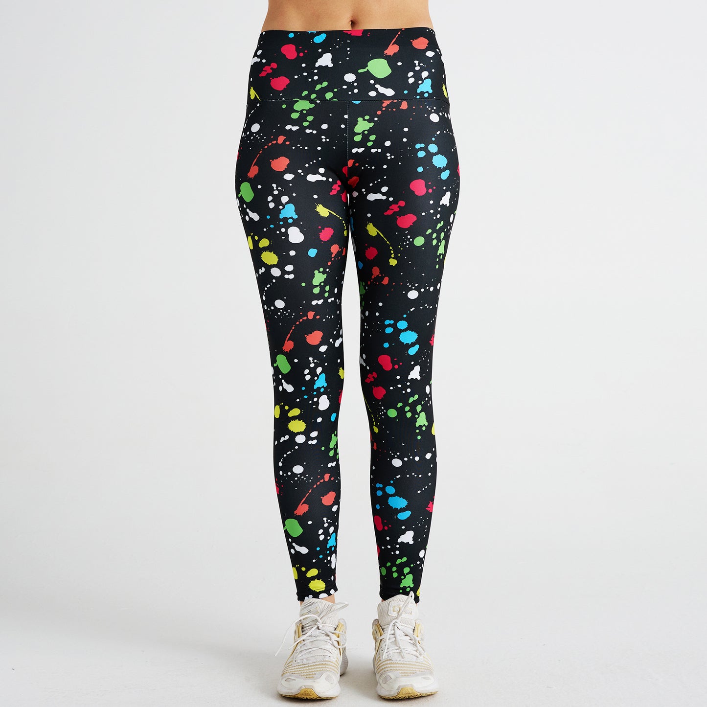 Polka Dot Graffiti Print High Waist Sports Fitness Yoga Pants