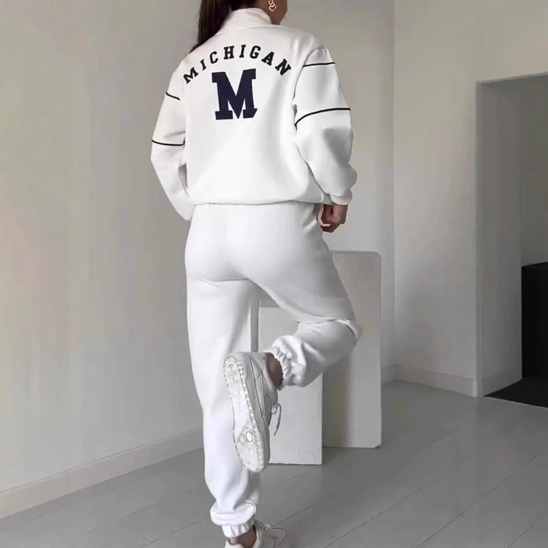 New Style Letter Long Sleeve Trousers Casual Sports Suit