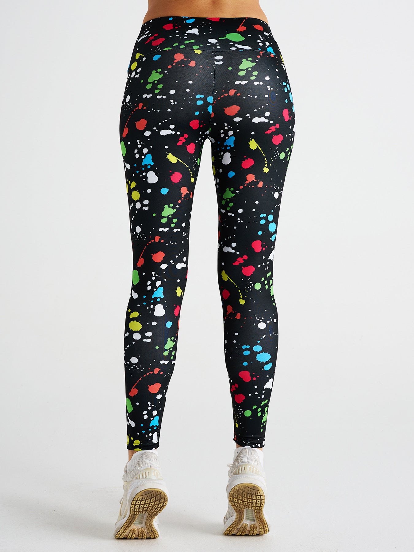 Polka Dot Graffiti Print High Waist Sports Fitness Yoga Pants