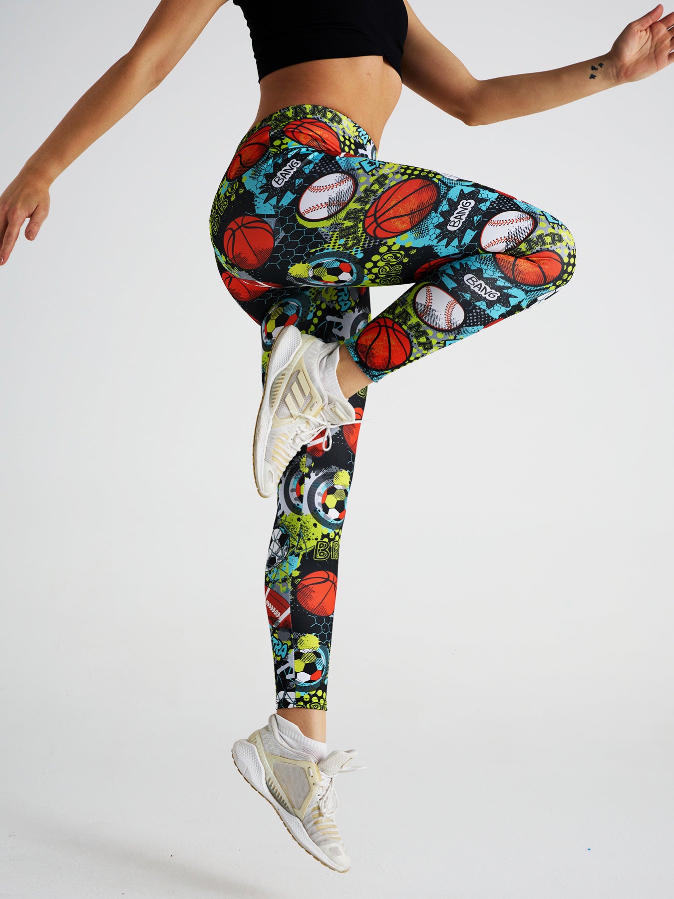 Football and Rugby Printed High Waist Sports Fitness Yoga Pants