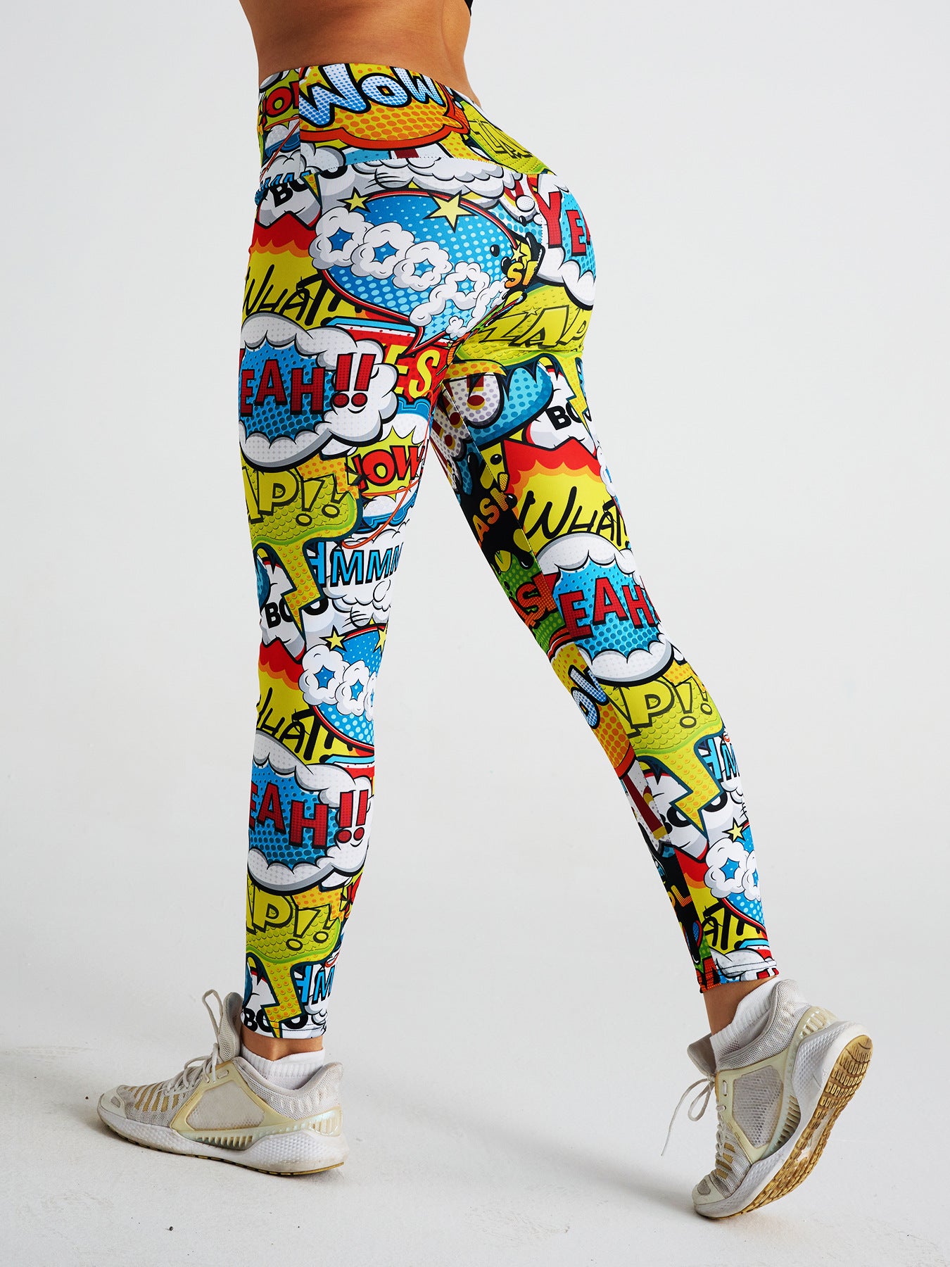 Cartoon Digital Print High Waist Sports Fitness Yoga Pants