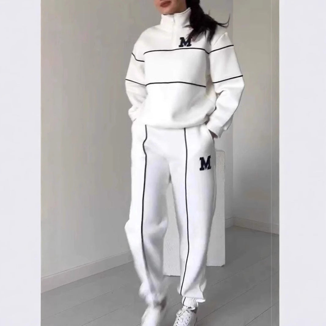 New Style Letter Long Sleeve Trousers Casual Sports Suit