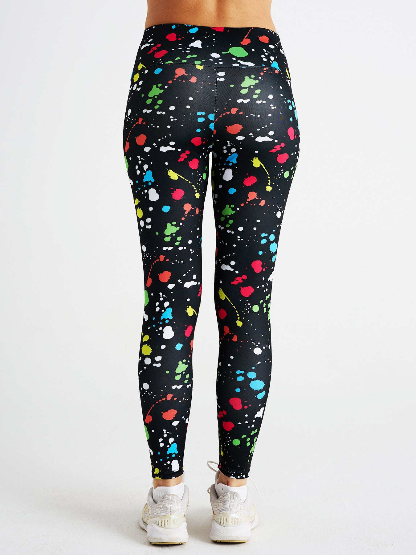 Polka Dot Graffiti Print High Waist Sports Fitness Yoga Pants