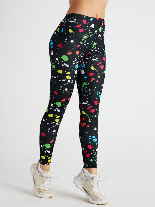 Polka Dot Graffiti Print High Waist Sports Fitness Yoga Pants