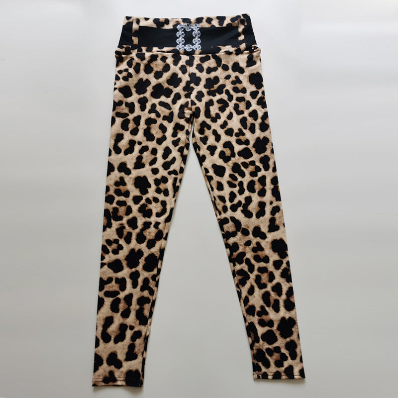 Classic Leopard Print High Waisted Sports Fitness Yoga Pants