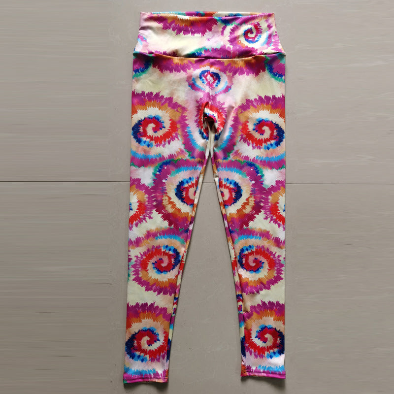 Tie Dye Printed High Waist Sports Fitness Yoga Pants