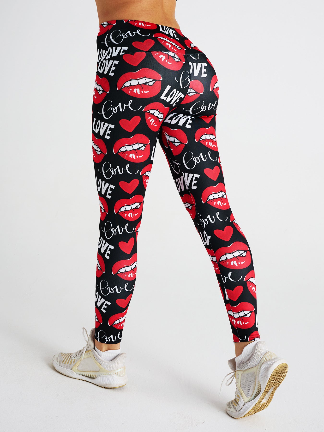 LoveSexy Lip Print High Waist Sports Fitness Yoga Pants