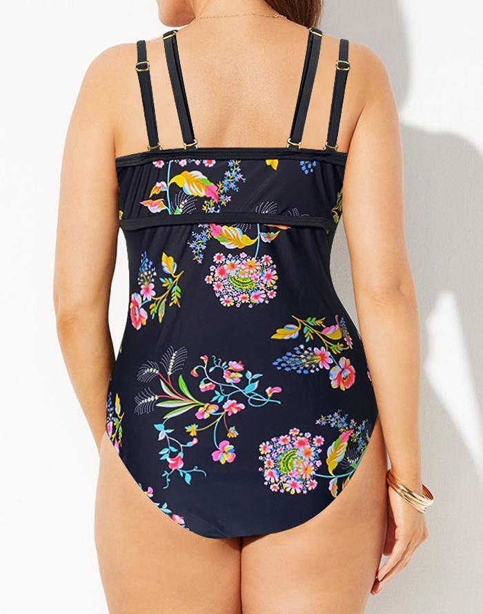 FULLFITALL - Flower Cut One Piece Swimsuit